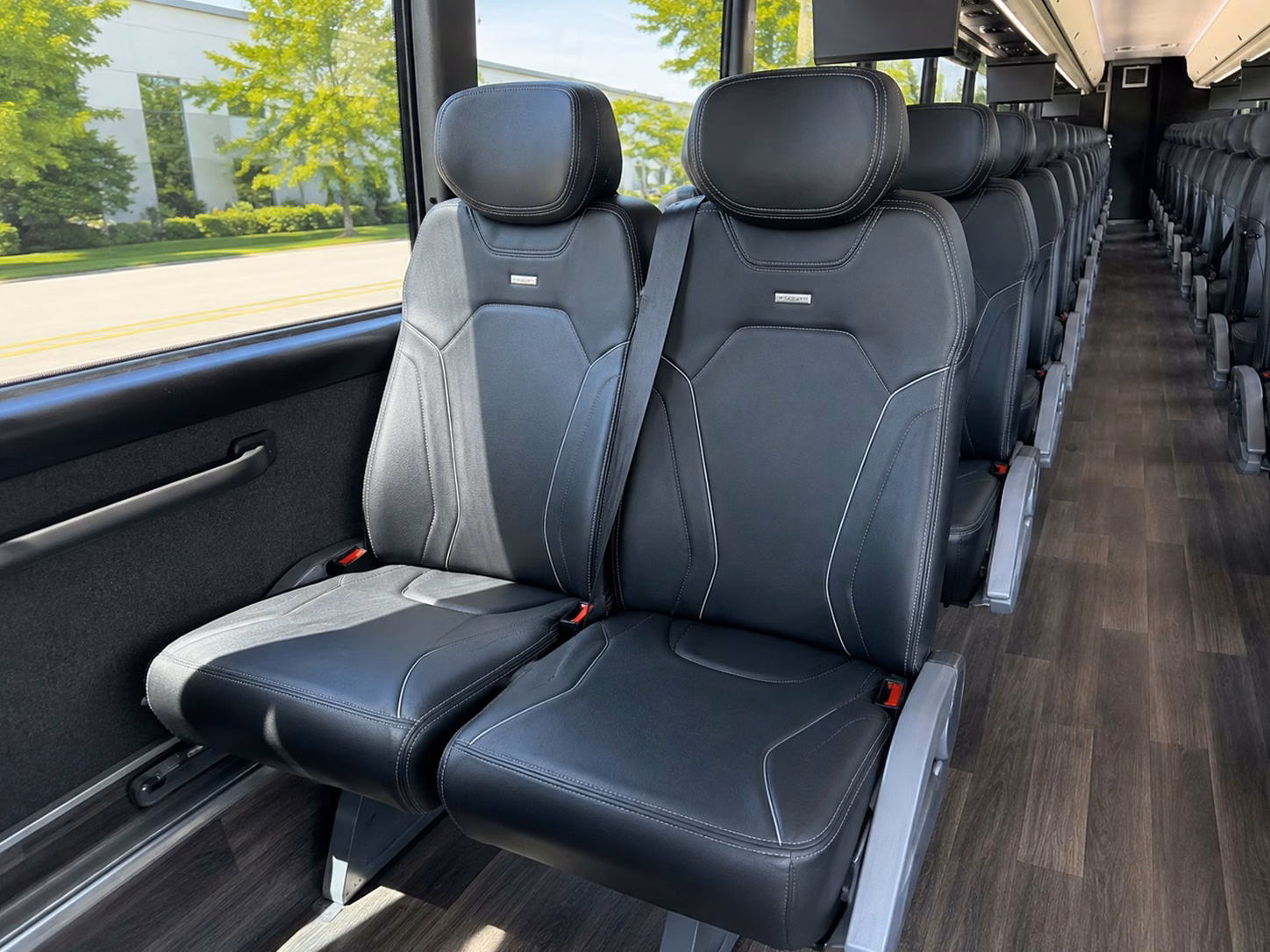 akron charter bus rental interior